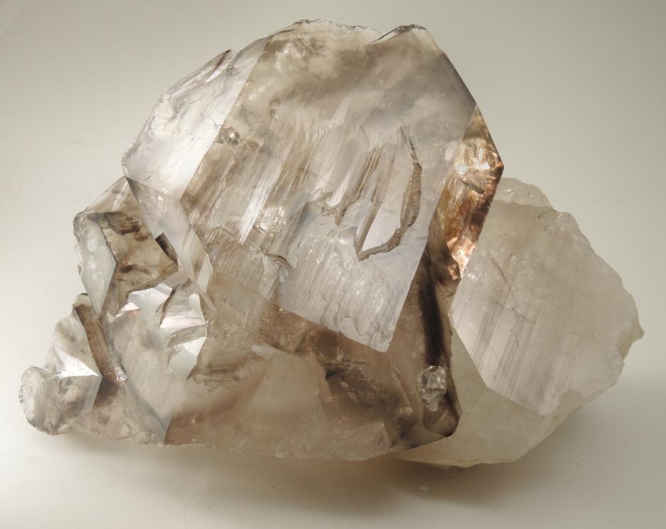 Quartz var. Smoky Quartz over Milky Quartz from Minas Gerais, Brazil