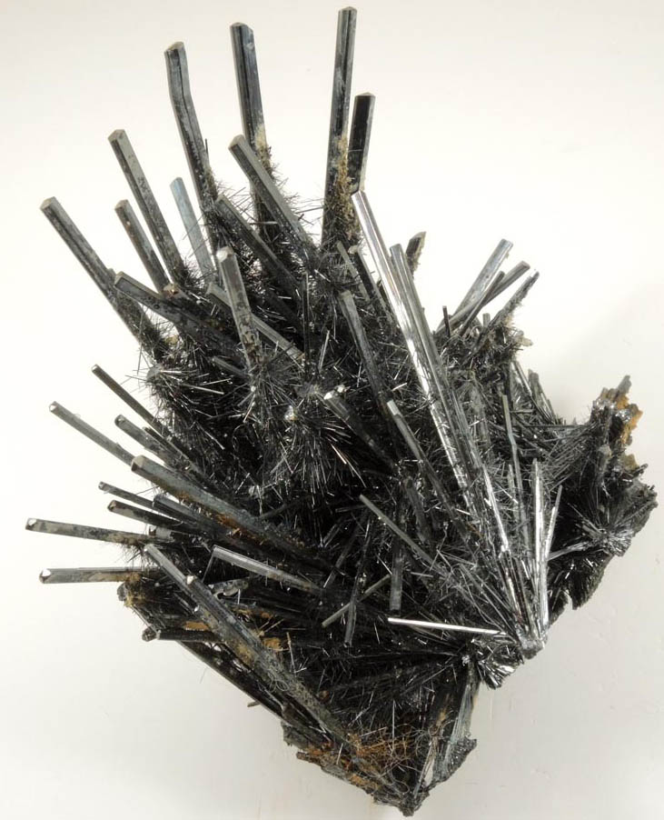 Stibnite (with overgrowth of smaller stibnite crystals) from Qinglong Mine, Dachang, Guizhou, China