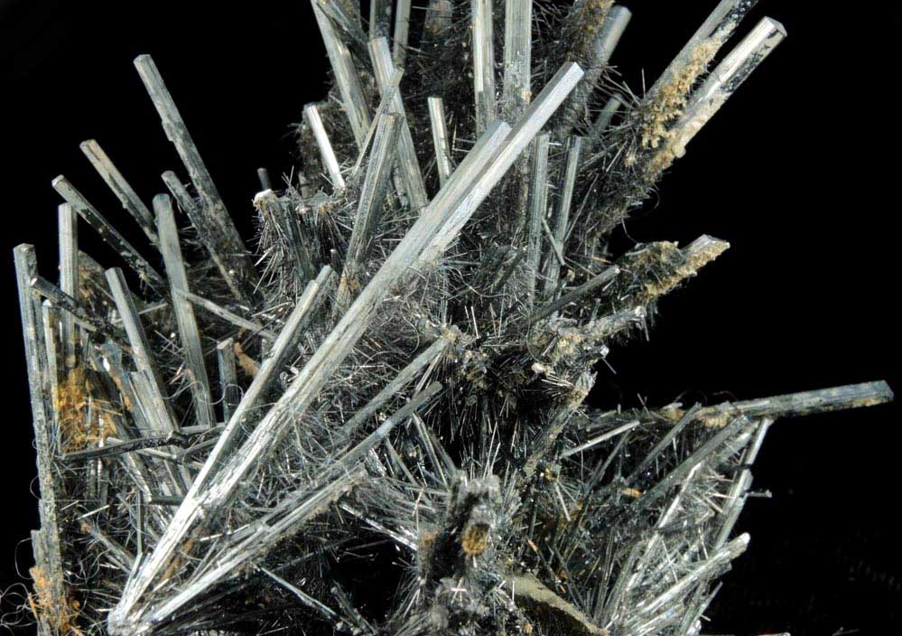 Stibnite (with overgrowth of smaller stibnite crystals) from Qinglong Mine, Dachang, Guizhou, China