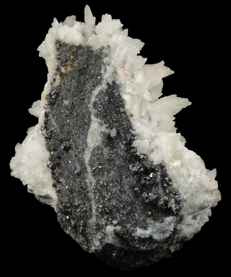 Calcite with Sphalerite and Amethyst Quartz from Santa Eulalia District, Aquiles Serdán, Chihuahua, Mexico