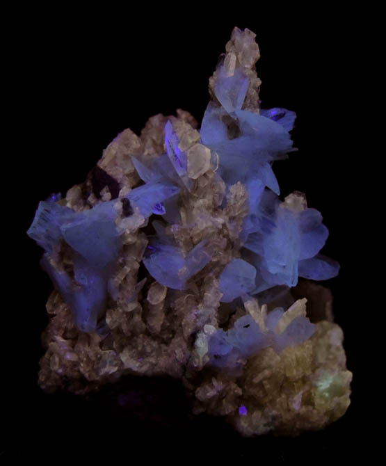 Colemanite on Calcite from Kramer Deposit, Boron, Kern County, California