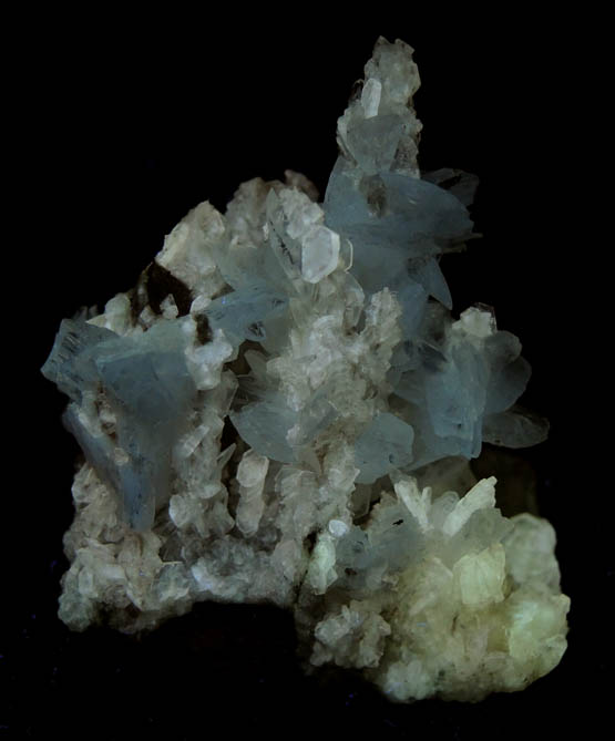 Colemanite on Calcite from Kramer Deposit, Boron, Kern County, California