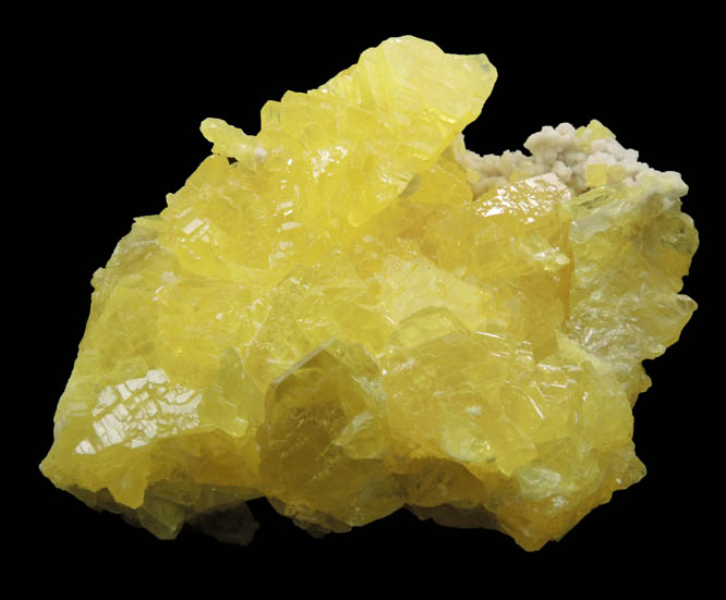 Sulfur on Aragonite from Agrigento District (Girgenti), Sicily, Italy