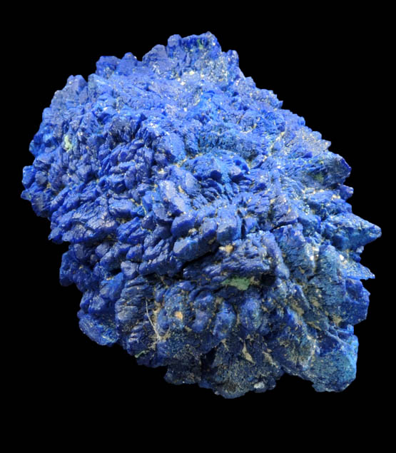 Azurite nodule with Azurite crystals lining the center cavity from Blueball Mine, Globe-Miami District, Gila County, Arizona