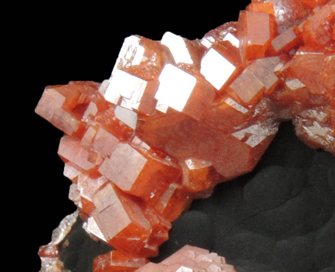 Vanadinite on Fe-Mn-oxides from Taouz, Er Rachidia, Meknes-Tafilalet, Morocco