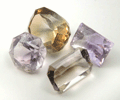 Quartz (4 faceted gemstones) from Brazil