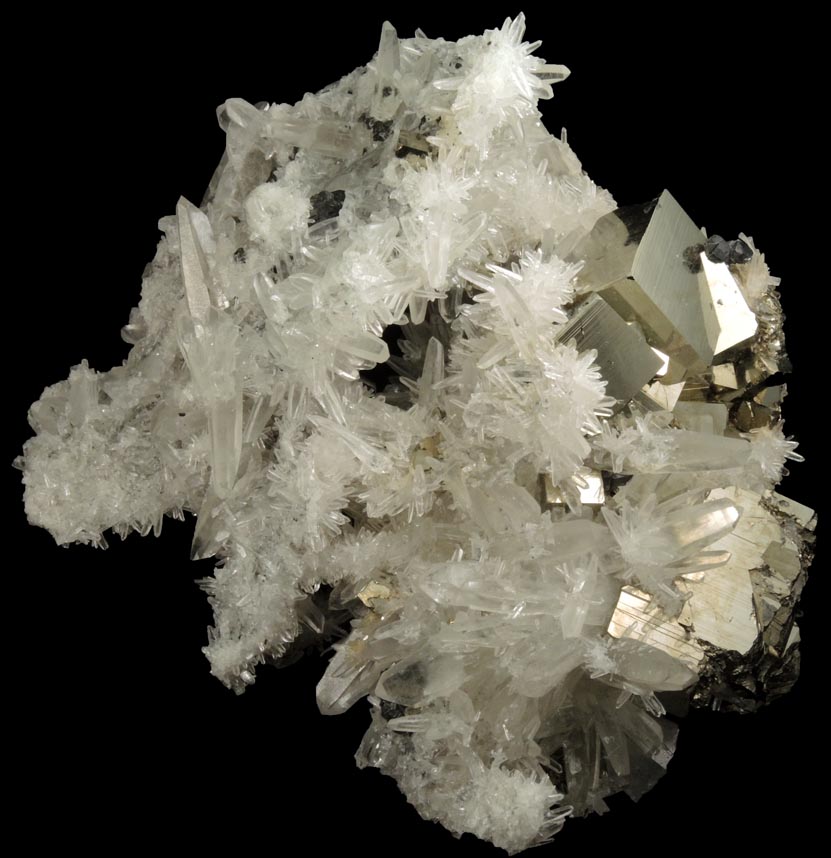 Pyrite, Quartz, Sphalerite from Casapalca District, Huarochiri Province, Lima Department, Peru