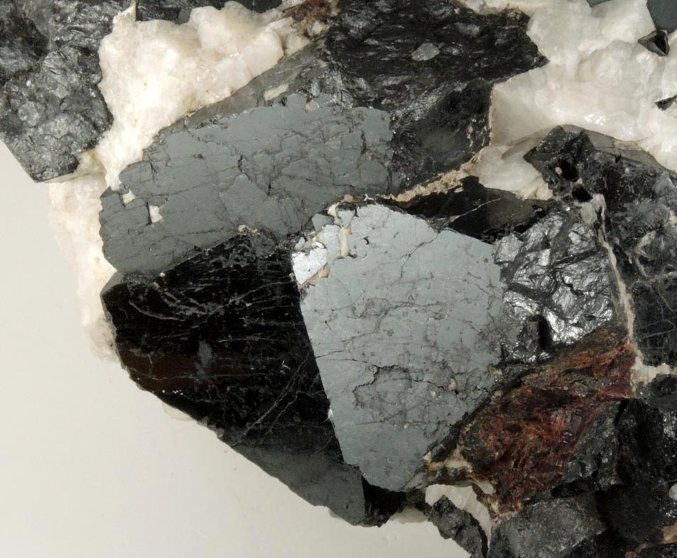 Franklinite unusually large crystals in Calcite from Franklin District, Sussex County, New Jersey (Type Locality for Franklinite)