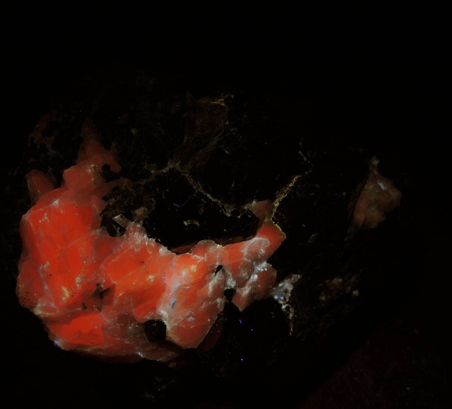 Franklinite unusually large crystals in Calcite from Franklin District, Sussex County, New Jersey (Type Locality for Franklinite)