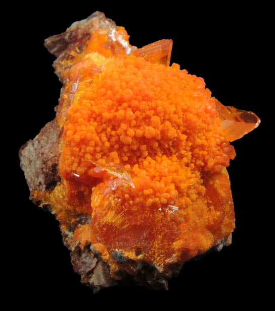 Mimetite with partial Wulfenites from Rowley Mine, 20 km northwest of Theba, Painted Rock Mountains, Maricopa County, Arizona