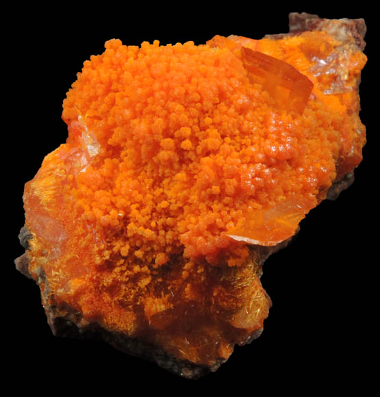 Mimetite with partial Wulfenites from Rowley Mine, 20 km northwest of Theba, Painted Rock Mountains, Maricopa County, Arizona
