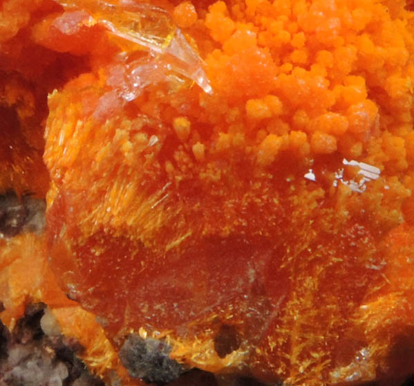 Mimetite with partial Wulfenites from Rowley Mine, 20 km northwest of Theba, Painted Rock Mountains, Maricopa County, Arizona