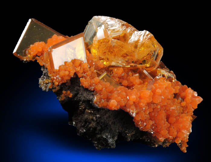 Wulfenite and Mimetite from San Francisco Mine, Cerro Prieto, north of Cucurpe, Sonora, Mexico