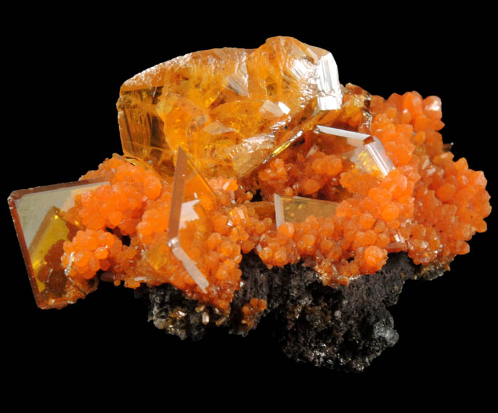 Wulfenite and Mimetite from San Francisco Mine, Cerro Prieto, north of Cucurpe, Sonora, Mexico