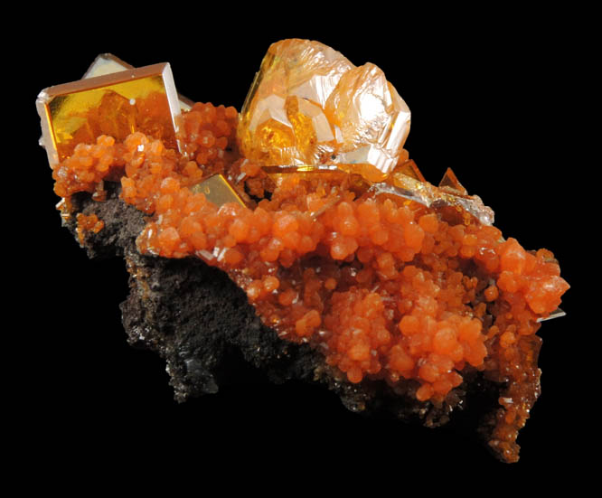 Wulfenite and Mimetite from San Francisco Mine, Cerro Prieto, north of Cucurpe, Sonora, Mexico