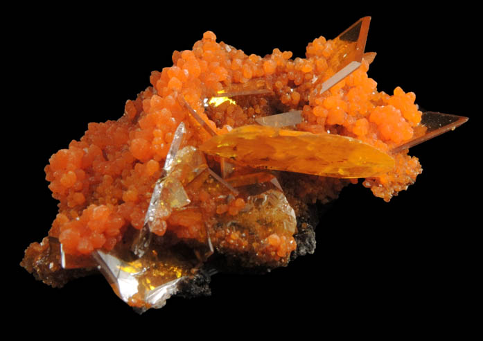 Wulfenite and Mimetite from San Francisco Mine, Cerro Prieto, north of Cucurpe, Sonora, Mexico