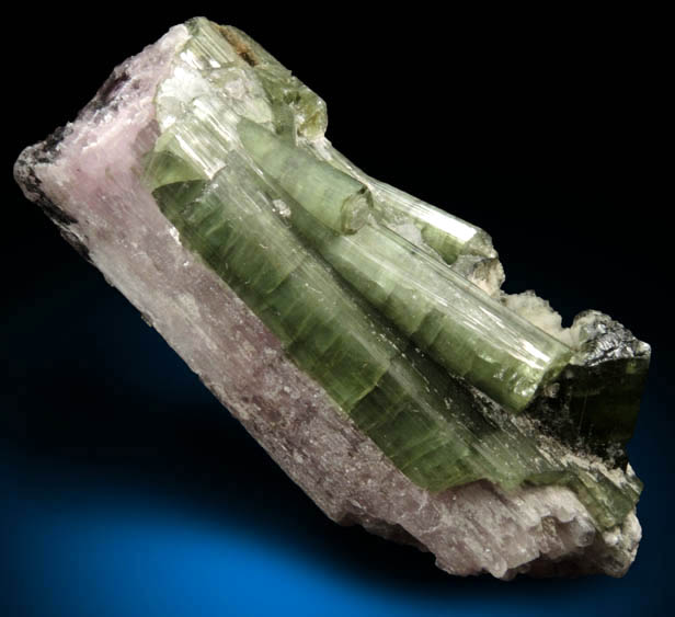 Elbaite Tourmaline with Lepidolite pseudomorph after Elbaite from Jacare Mine, Itinga, Minas Gerais, Brazil