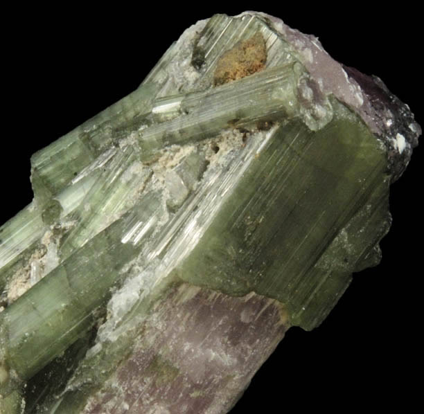 Elbaite Tourmaline with Lepidolite pseudomorph after Elbaite from Jacare Mine, Itinga, Minas Gerais, Brazil