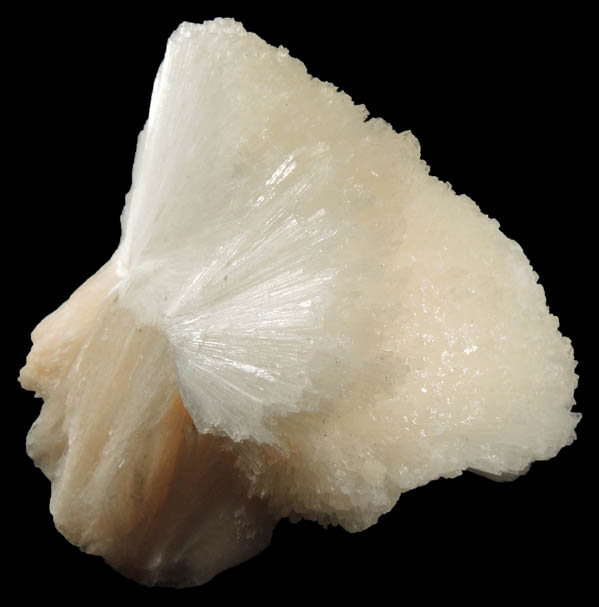 Scolecite on Stilbite from Nasik District, Maharashtra, India