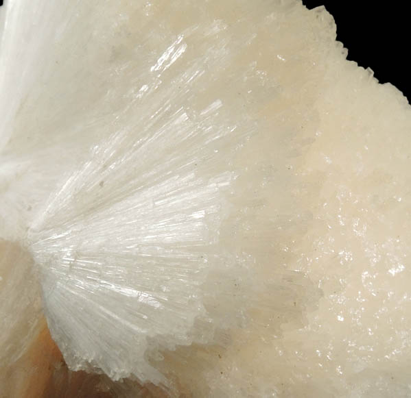 Scolecite on Stilbite from Nasik District, Maharashtra, India