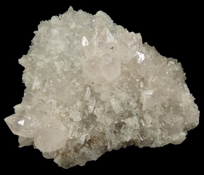 Quartz with internal phantom-growth zoning over Calcite from Mina San Antonio, Santa Eulalia District, Aquiles Serdn, Chihuahua, Mexico