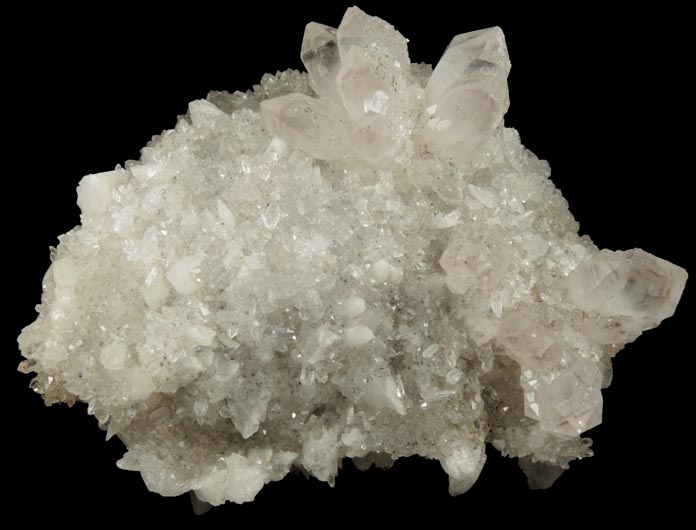 Quartz with internal phantom-growth zoning over Calcite from Mina San Antonio, Santa Eulalia District, Aquiles Serdn, Chihuahua, Mexico