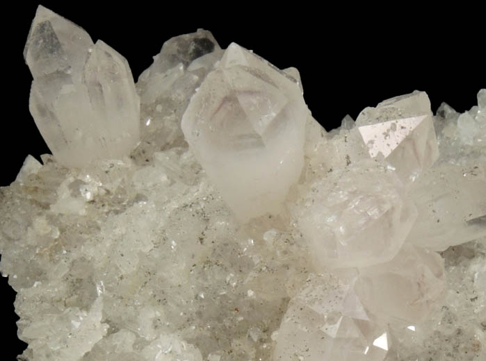 Quartz with internal phantom-growth zoning over Calcite from Mina San Antonio, Santa Eulalia District, Aquiles Serdn, Chihuahua, Mexico