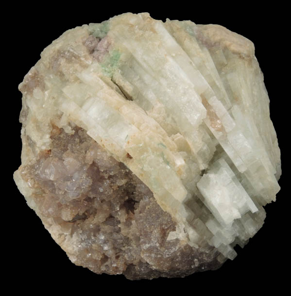 Lepidolite and Elbaite in Albite var. Cleavelandite from Plumbago Mountain, Newry, Oxford County, Maine