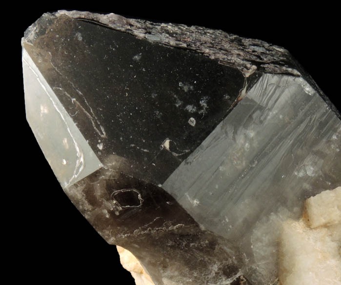 Quartz var. Smoky Quartz plus Microcline from Moat Mountain, west of North Conway, Carroll County, New Hampshire