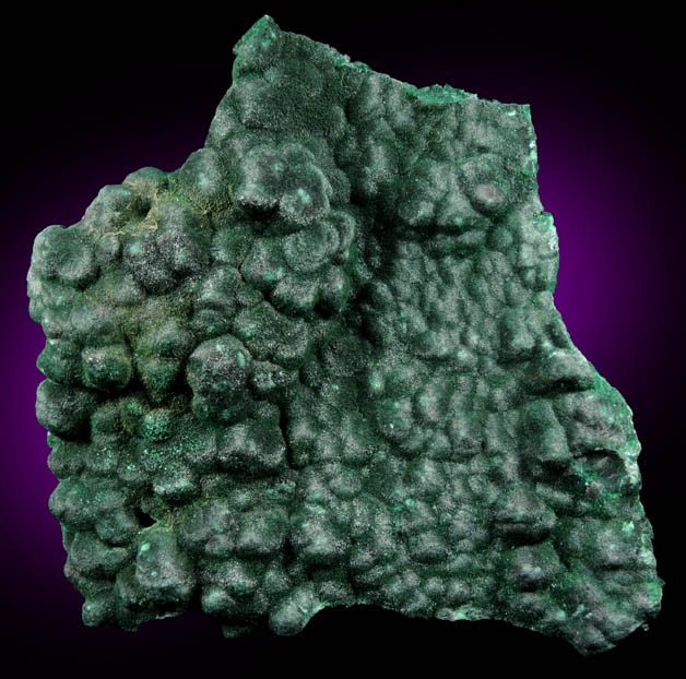 Malachite from Kolwezi Mining District, 240 km WNW of  Lubumbashi, Katanga Copperbelt, Lualaba Province, Democratic Republic of the Congo