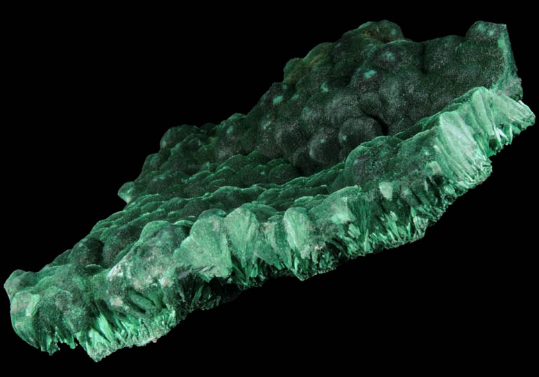 Malachite from Kolwezi Mining District, 240 km WNW of  Lubumbashi, Katanga Copperbelt, Lualaba Province, Democratic Republic of the Congo