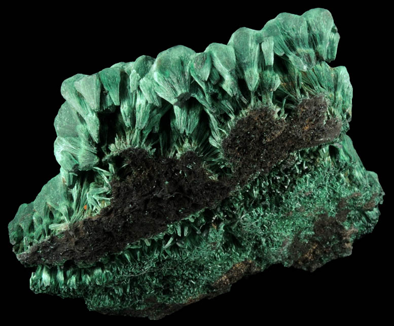 Malachite from Kolwezi Mining District, 240 km WNW of  Lubumbashi, Katanga Copperbelt, Lualaba Province, Democratic Republic of the Congo