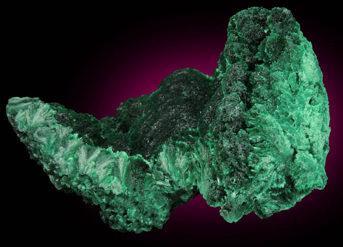 Malachite from Kolwezi Mining District, 240 km WNW of  Lubumbashi, Katanga Copperbelt, Lualaba Province, Democratic Republic of the Congo