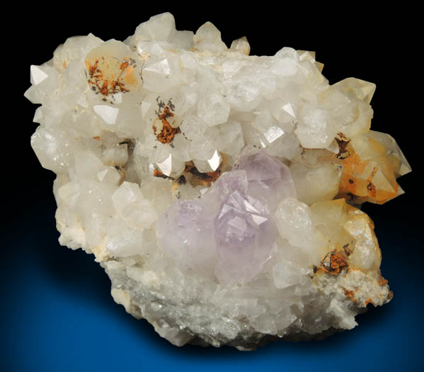 Quartz with Amethyst from Intergalactic Pit, Deer Hill, Stowe, Oxford County, Maine