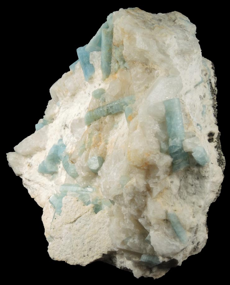 Beryl var. Aquamarine in Feldspar from Sonora River Mine, Aconchi, Sonora, Mexico