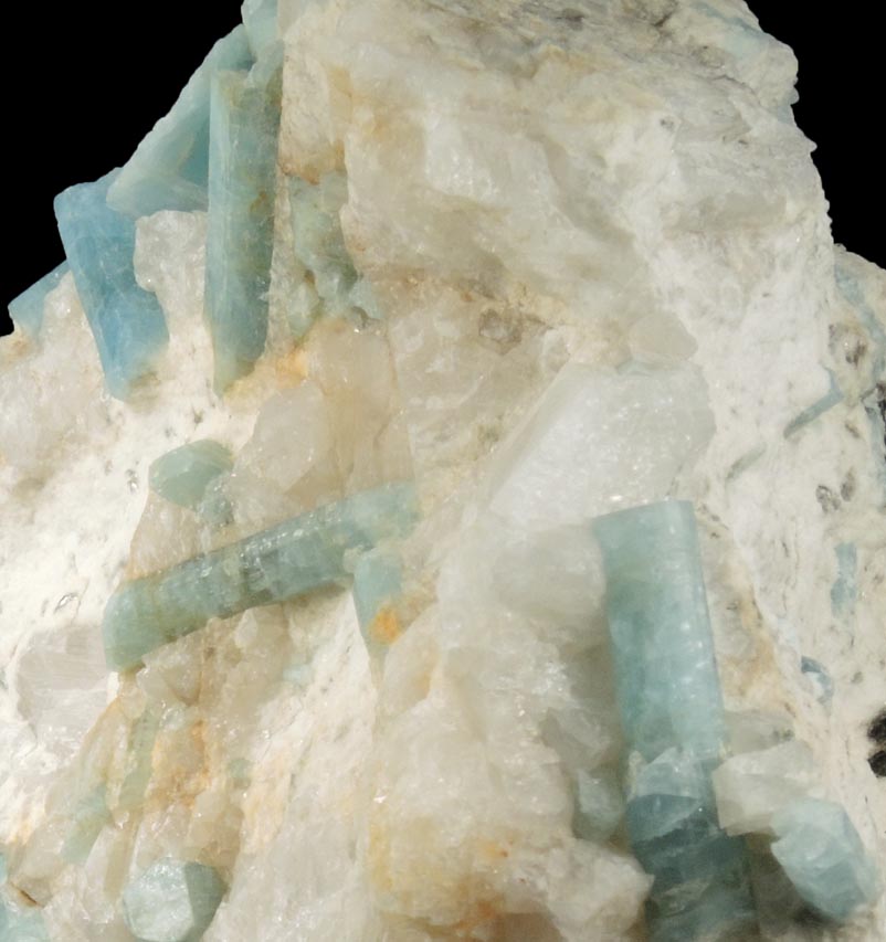 Beryl var. Aquamarine in Feldspar from Sonora River Mine, Aconchi, Sonora, Mexico