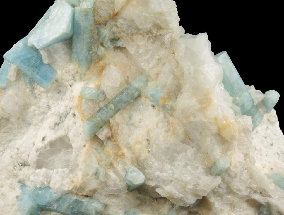 Beryl var. Aquamarine in Feldspar from Sonora River Mine, Aconchi, Sonora, Mexico