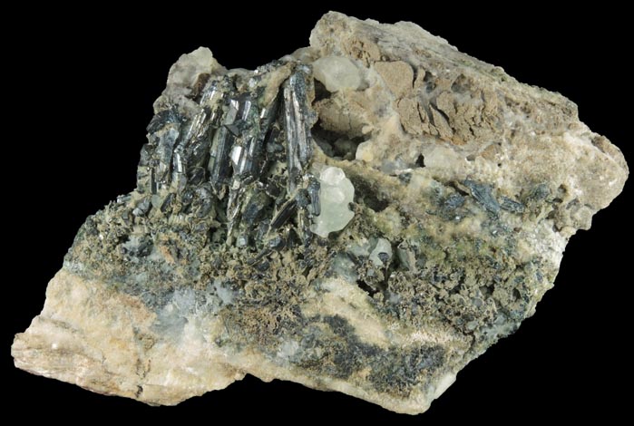 Chalcocite with minor Calcite from Chimney Rock Quarry, Bound Brook, Somerset County, New Jersey