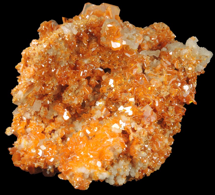 Wulfenite, Calcite, Vanadinite from Ahumada Mine, Sierra de Los Lamentos, Chihuahua, Mexico