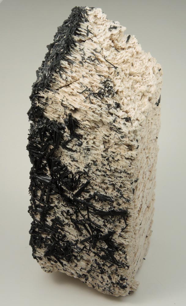 Schorl Tourmaline on Microcline (Baveno-Law Twinned) from Erongo Mountains, 20 km north of Usakos, Damaraland, Namibia