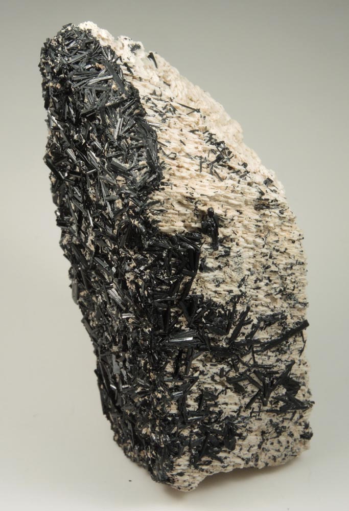 Schorl Tourmaline on Microcline (Baveno-Law Twinned) from Erongo Mountains, 20 km north of Usakos, Damaraland, Namibia