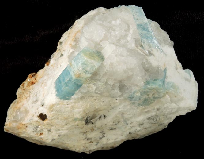 Beryl var. Aquamarine in Feldspar from Sonora River Mine, Aconchi, Sonora, Mexico