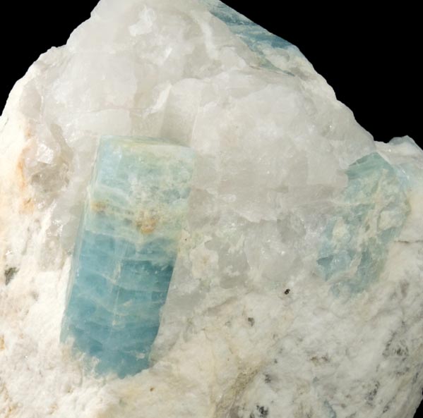 Beryl var. Aquamarine in Feldspar from Sonora River Mine, Aconchi, Sonora, Mexico