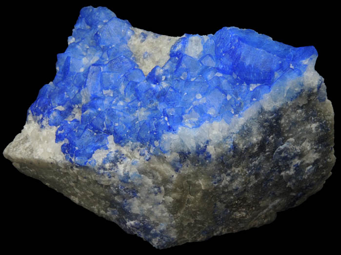 Sodalite with blue Nosean inclusions on Nepheline from Ladjuar Madan, Sar-e-Sang District, Koksha Valley, Badakshan, Afghanistan