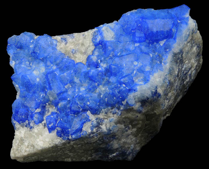 Sodalite with blue Nosean inclusions on Nepheline from Ladjuar Madan, Sar-e-Sang District, Koksha Valley, Badakshan, Afghanistan