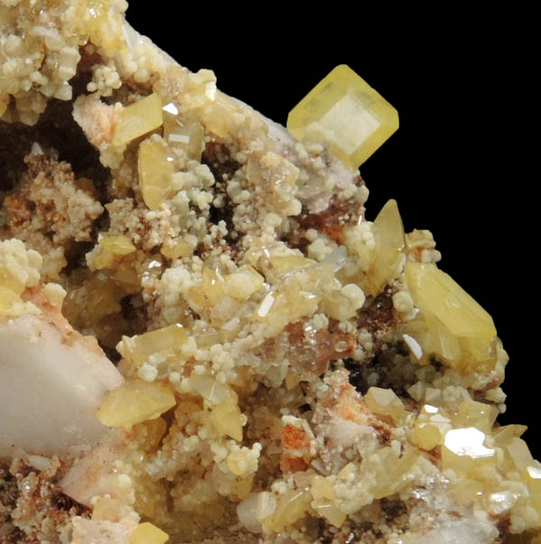 Wulfenite and Mimetite with minor Calcite from Mina La Morita (La Morita Mine), Ascensin, Chihuahua, Mexico