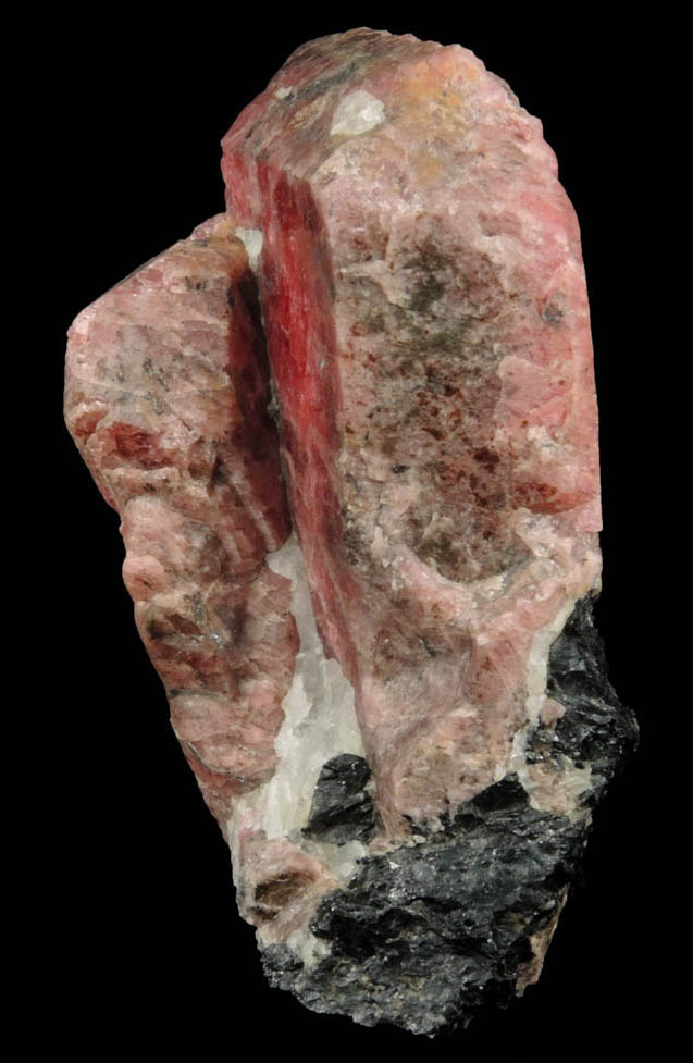 Rhodonite with minor Franklinite, Willemite, Calcite from Franklin Mine, Sussex County, New Jersey (Type Locality for Franklinite)