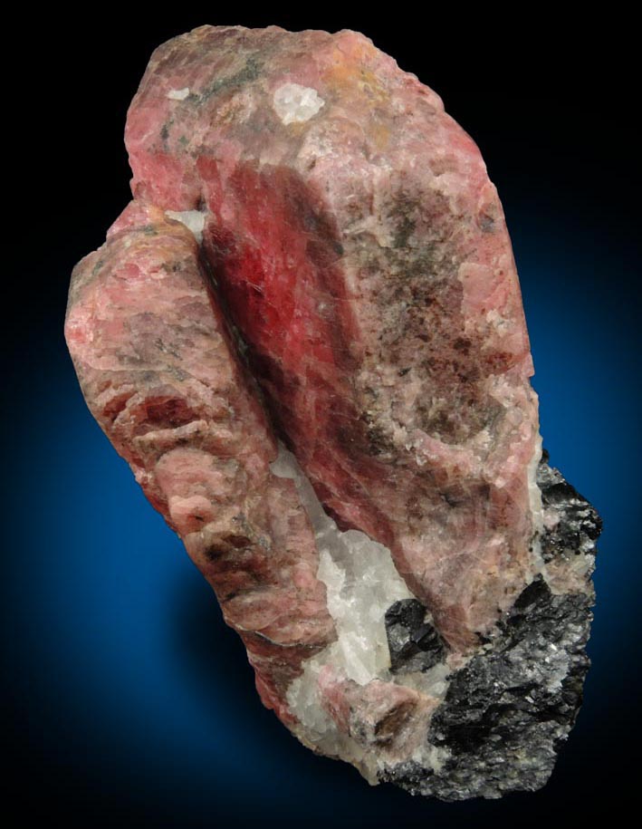 Rhodonite with minor Franklinite, Willemite, Calcite from Franklin Mine, Sussex County, New Jersey (Type Locality for Franklinite)