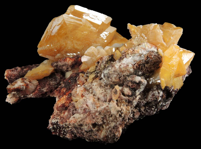 Wulfenite with minor Mimetite and Calcite from Mina La Morita (La Morita Mine), Ascensin, Chihuahua, Mexico