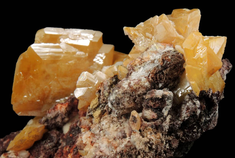 Wulfenite with minor Mimetite and Calcite from Mina La Morita (La Morita Mine), Ascensin, Chihuahua, Mexico